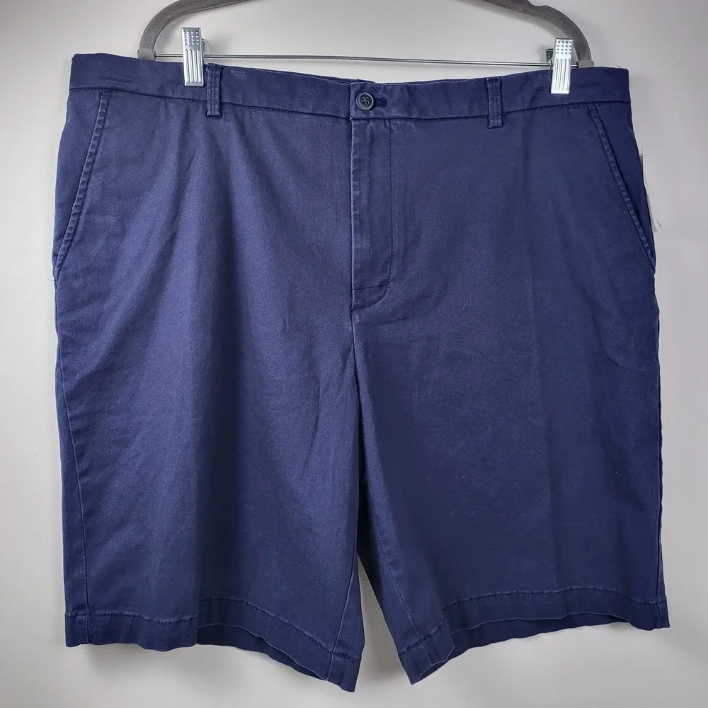 IZOD Men's Classic Saltwater Flat Front Chino Short Mens Size 40 Navy Blue 9.5in